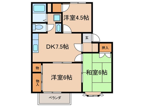 トルースヒルズＩＴＭ　Ｋ棟の物件間取画像